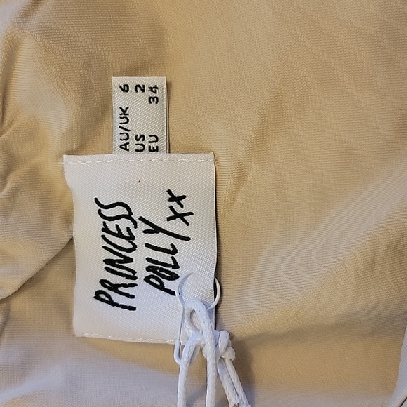 Princess Polly Leilani Crop Top Beige Size 2 - Picture 8 of 9